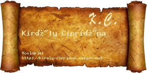 Király Cipriána névjegykártya