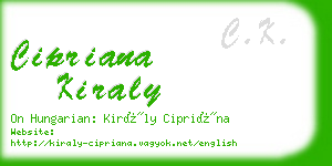 cipriana kiraly business card
